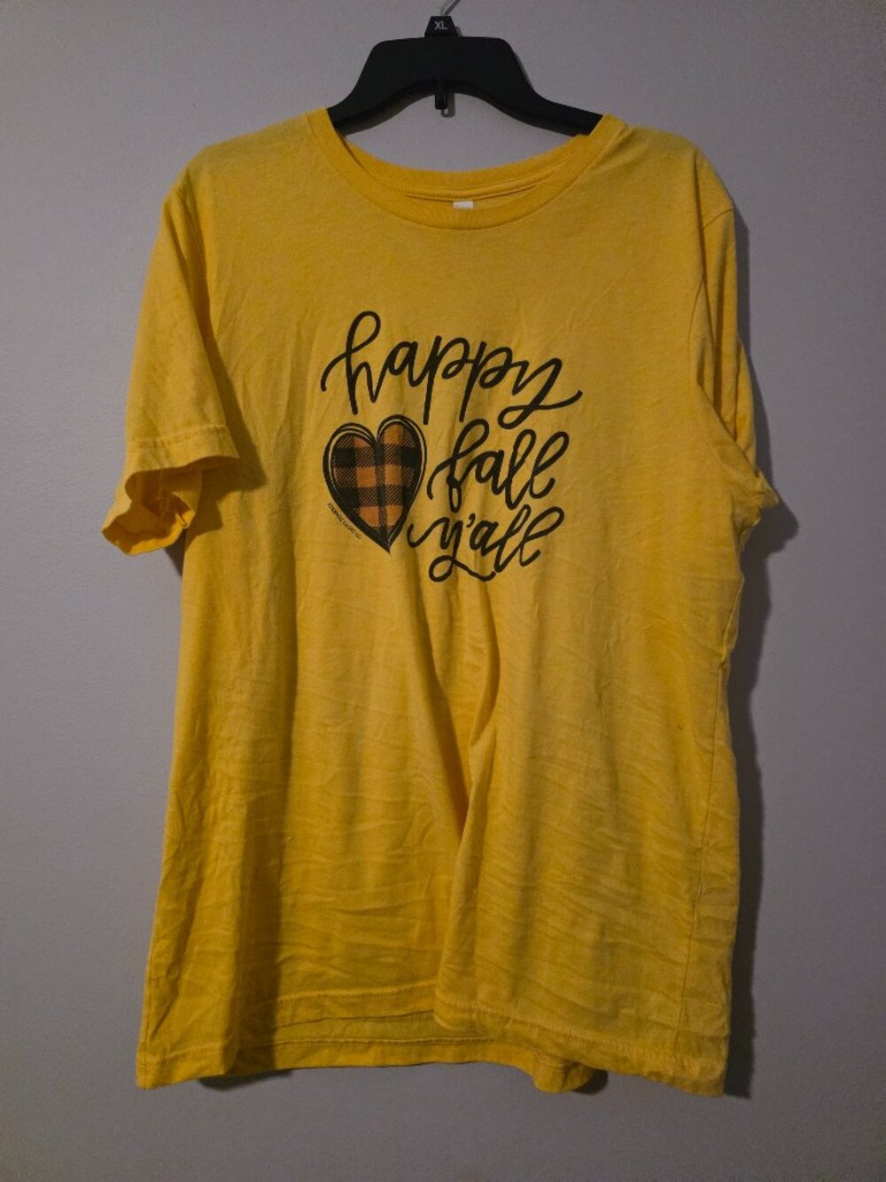 Womens XL yellow Happy Fall Yall Shirt Soft Material Bella Canvas Brand